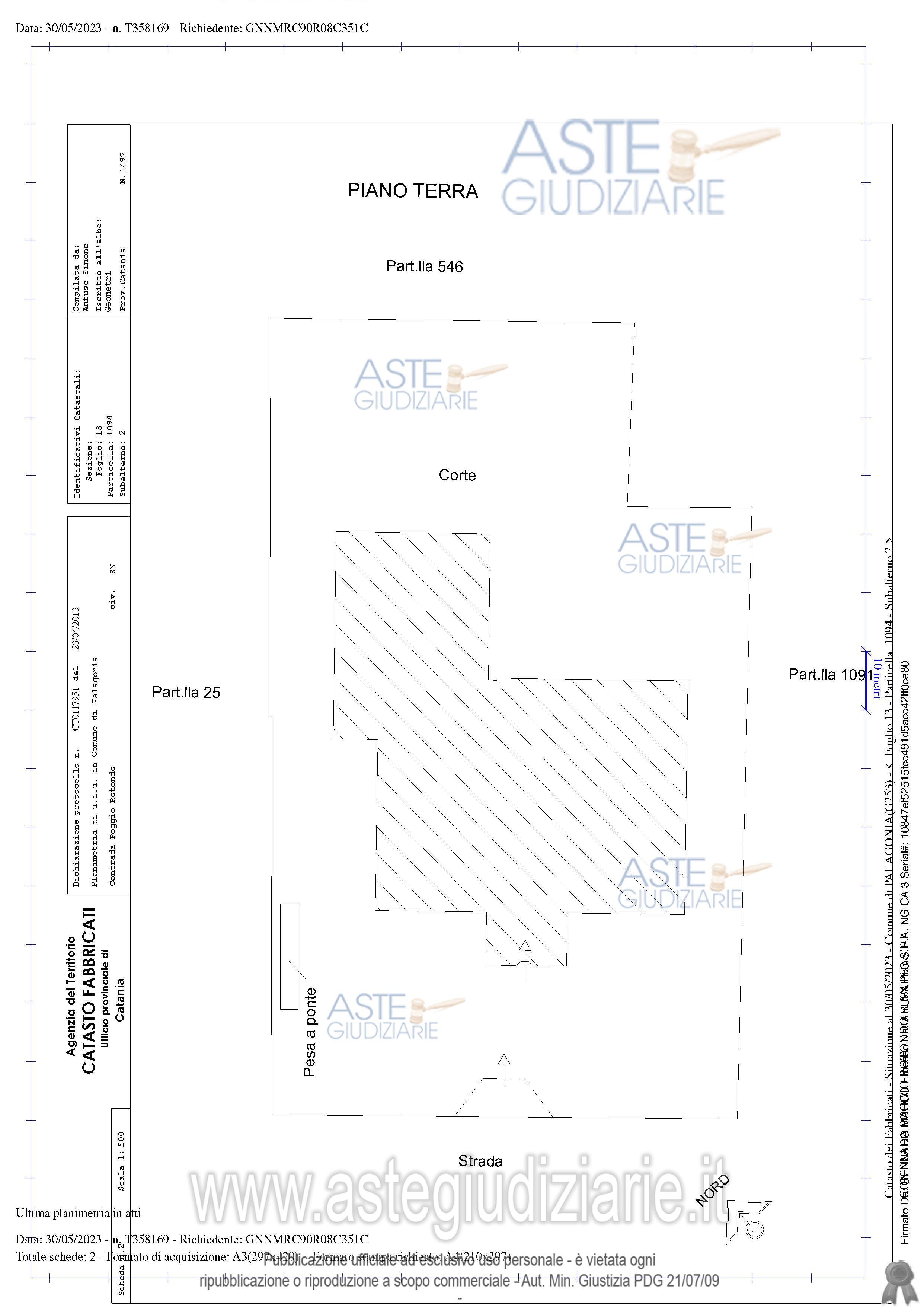 Planimetria del bene