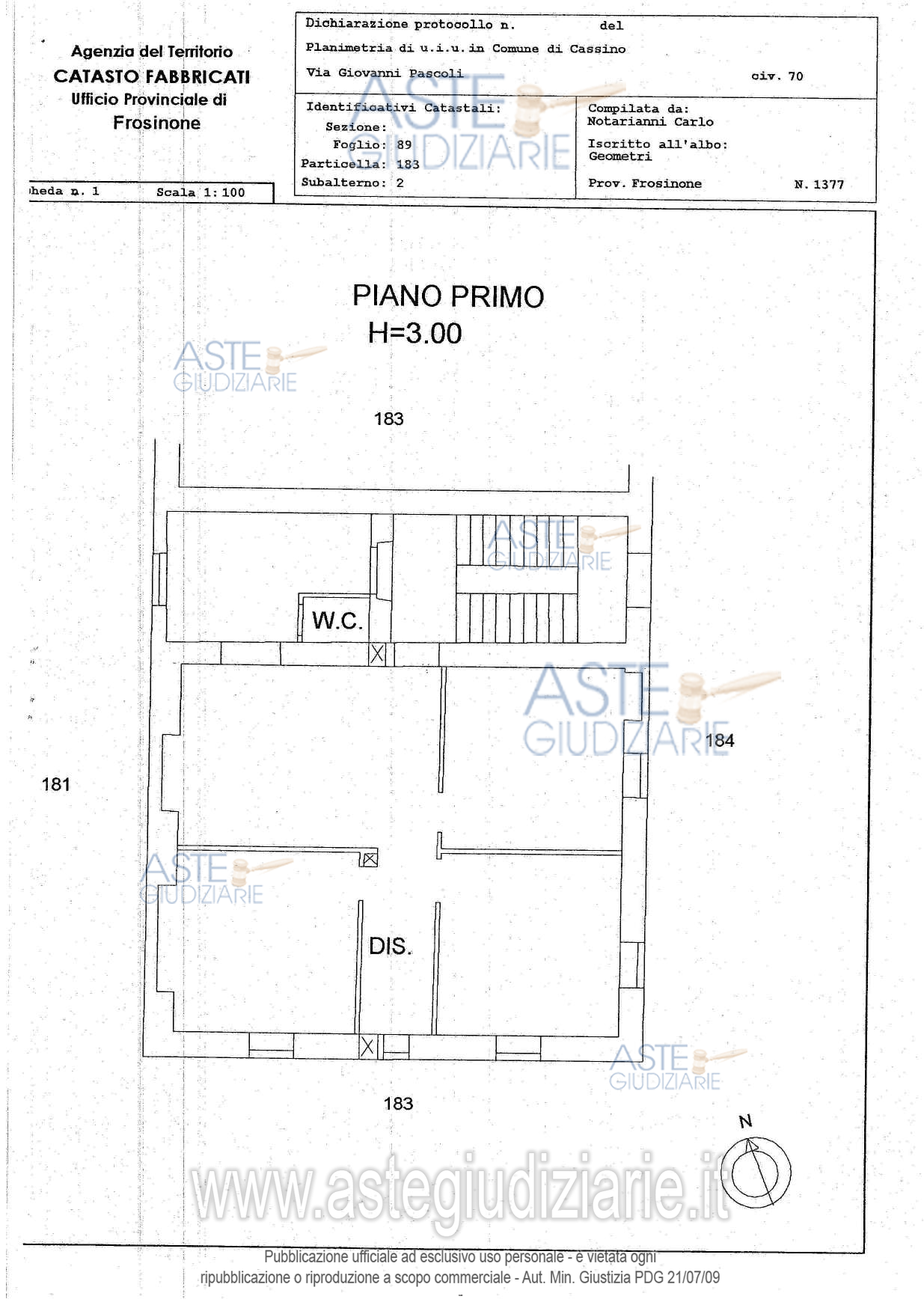 Planimetria del bene
