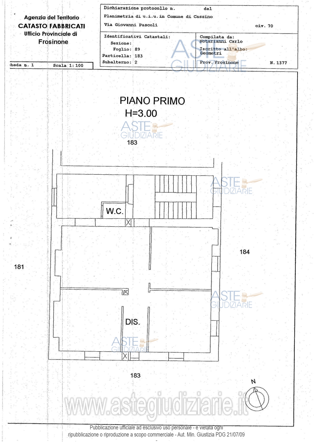 Planimetria del bene