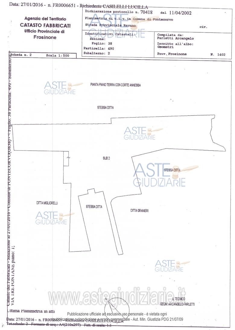 Planimetria del bene