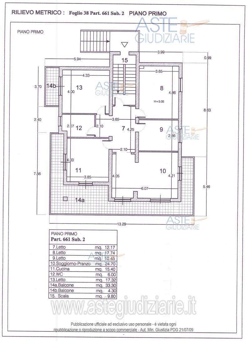 Planimetria del bene