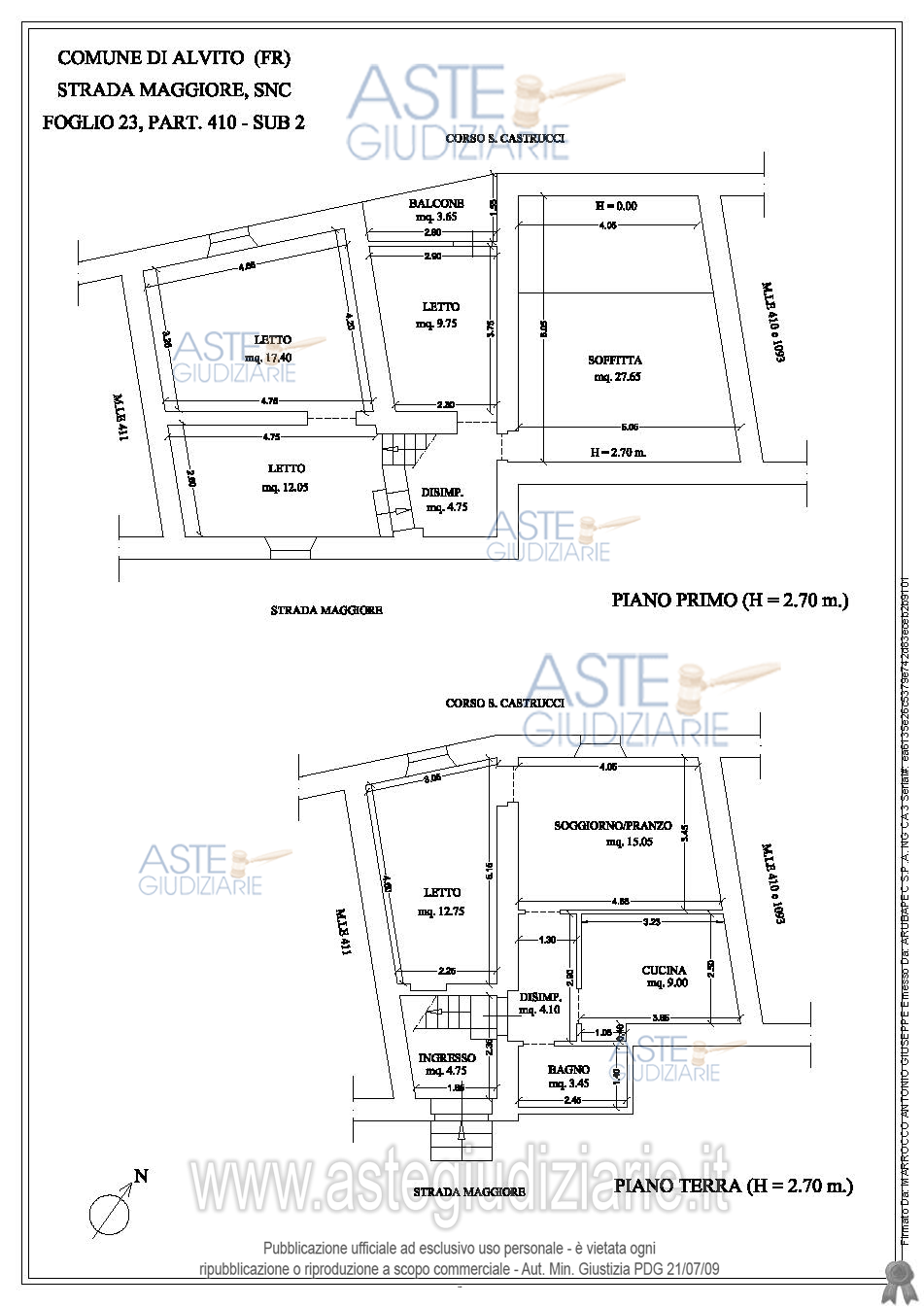 Planimetria del bene