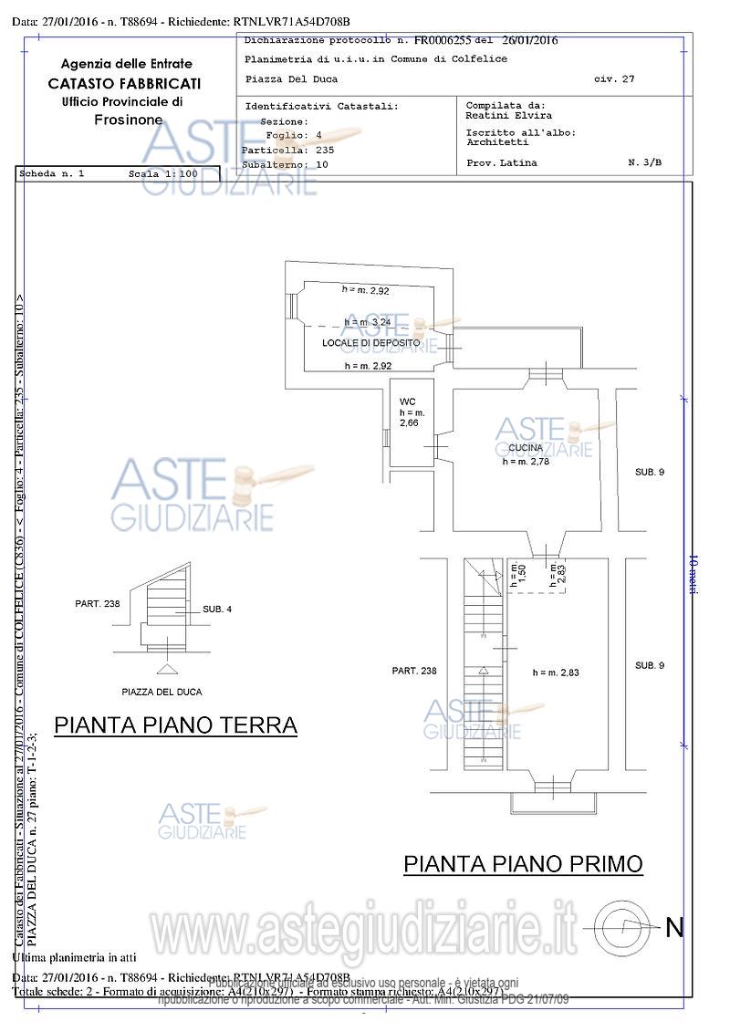 Planimetria del bene