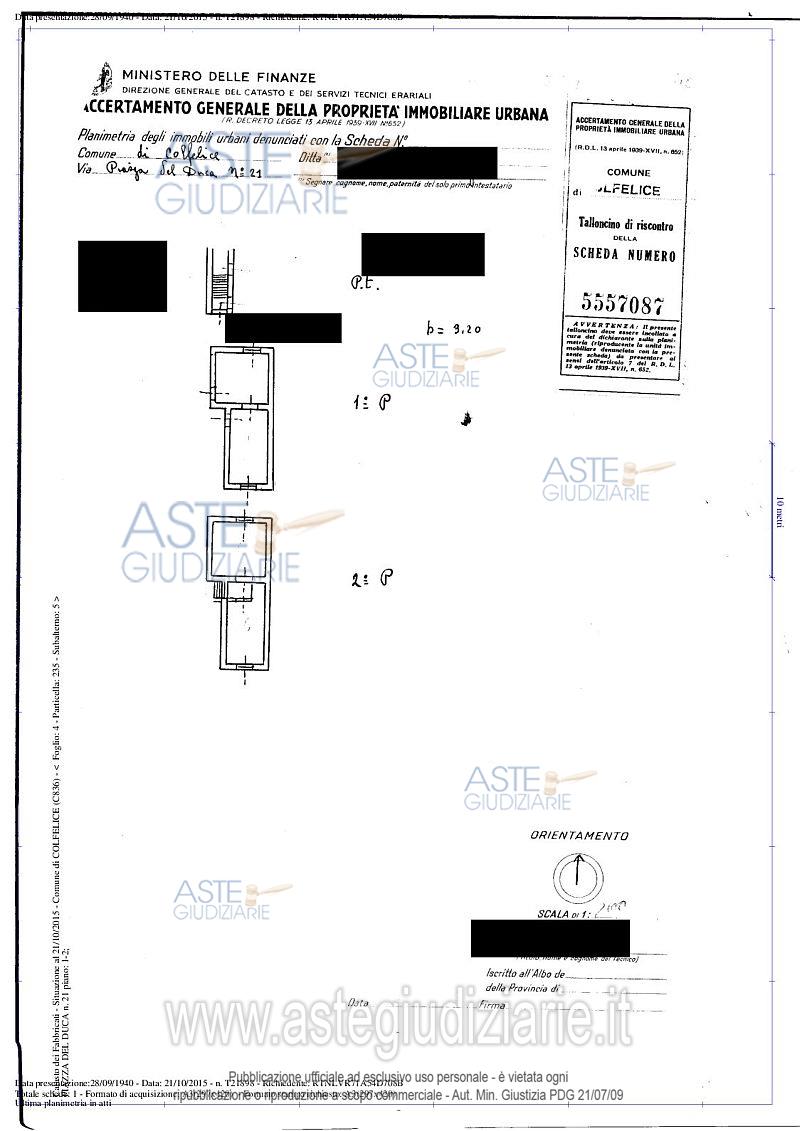 Planimetria del bene