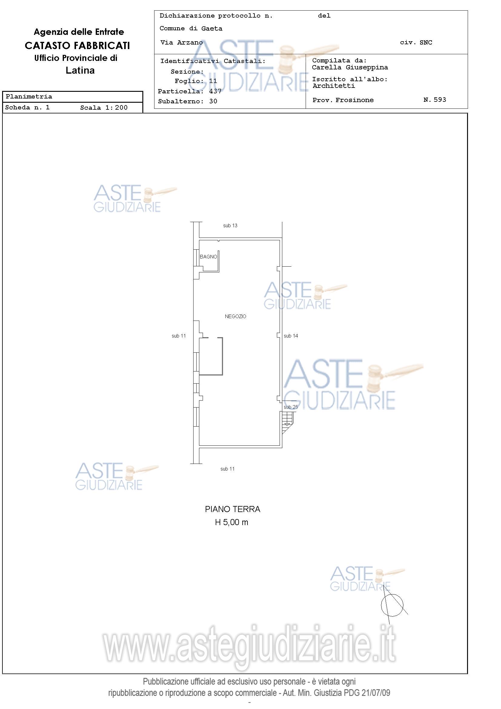 Planimetria del bene