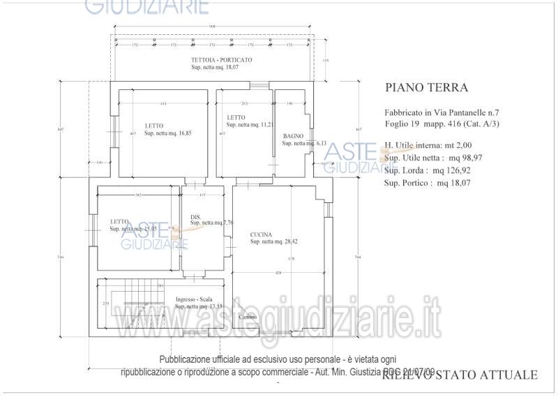 Planimetria del bene