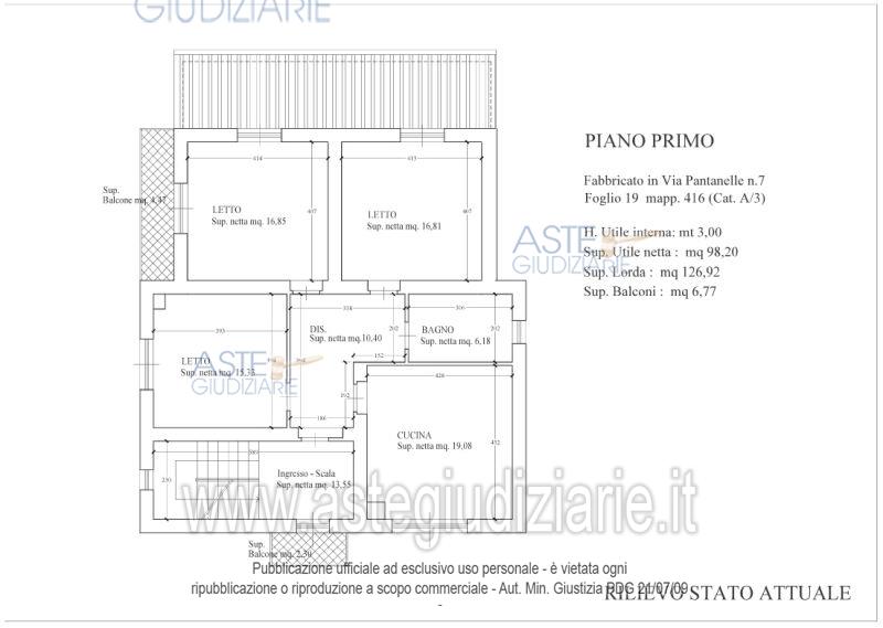 Planimetria del bene