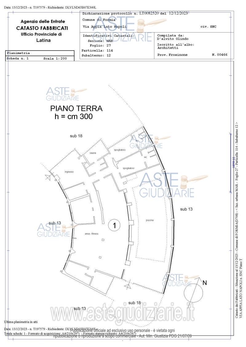 Planimetria del bene