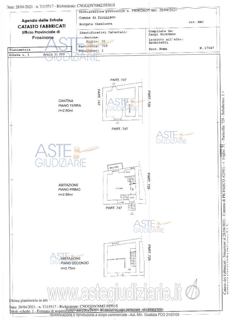 Planimetria del bene