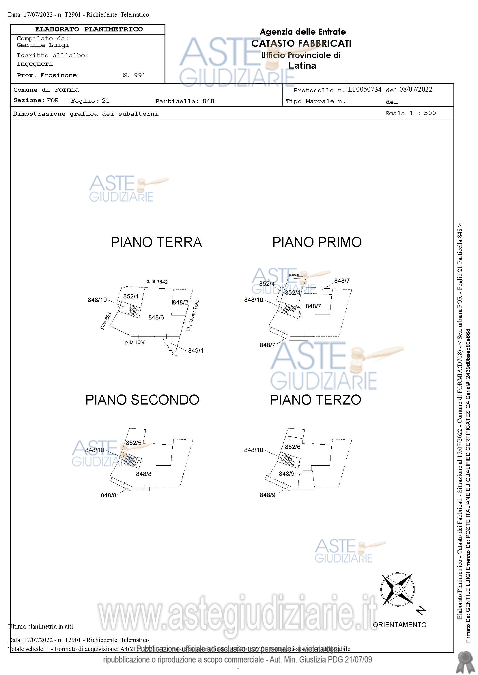 Planimetria del bene