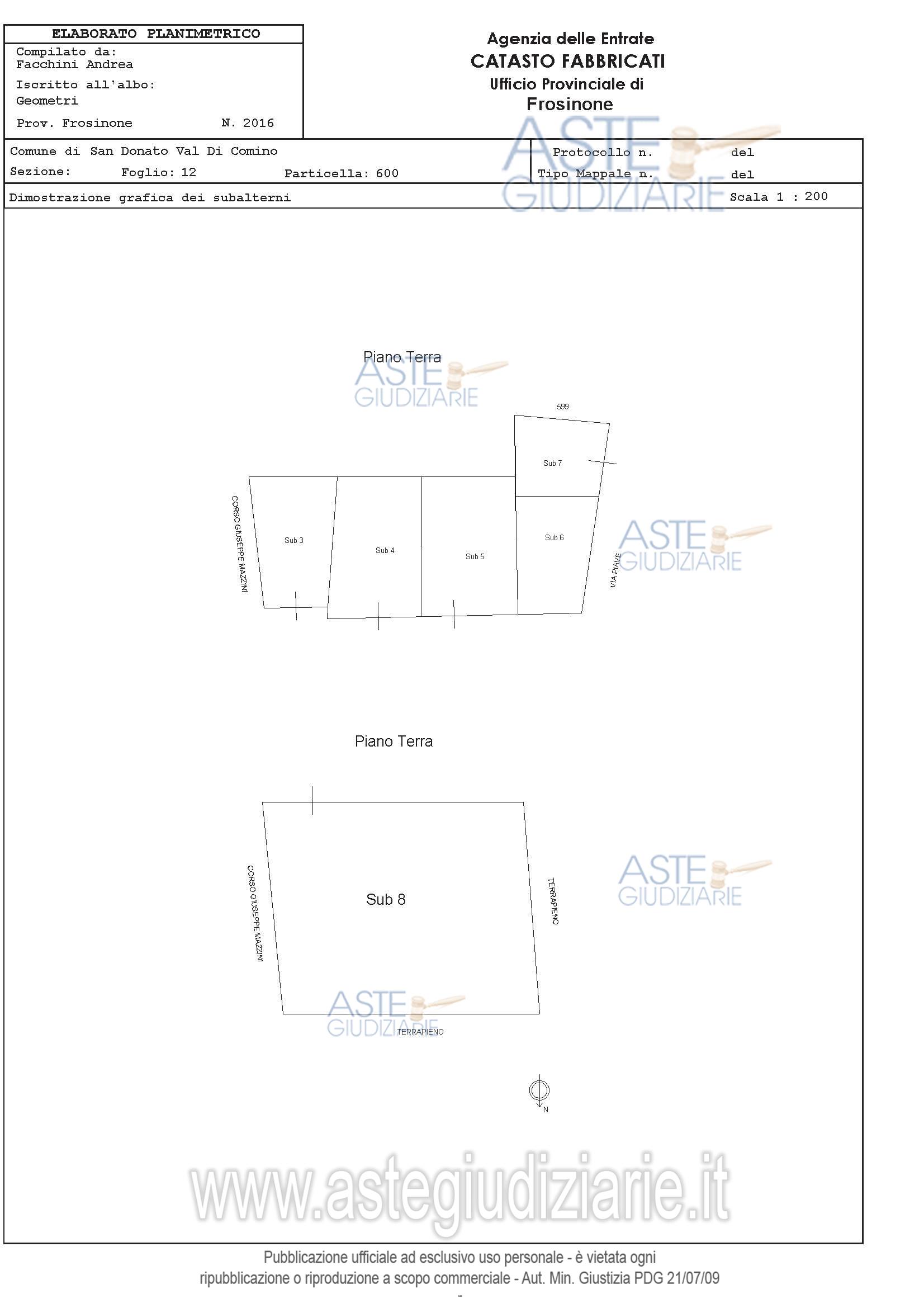 Planimetria del bene