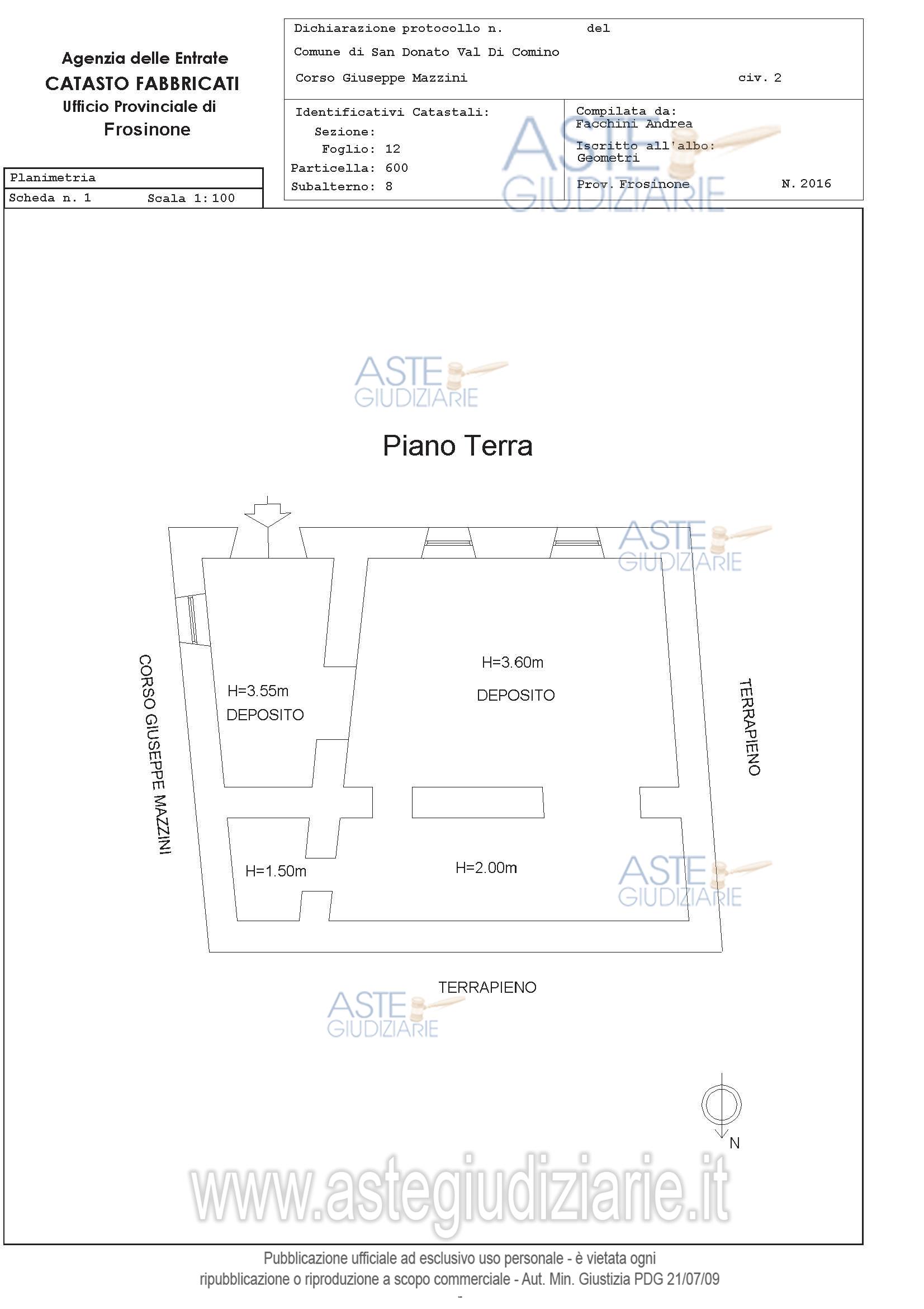 Planimetria del bene