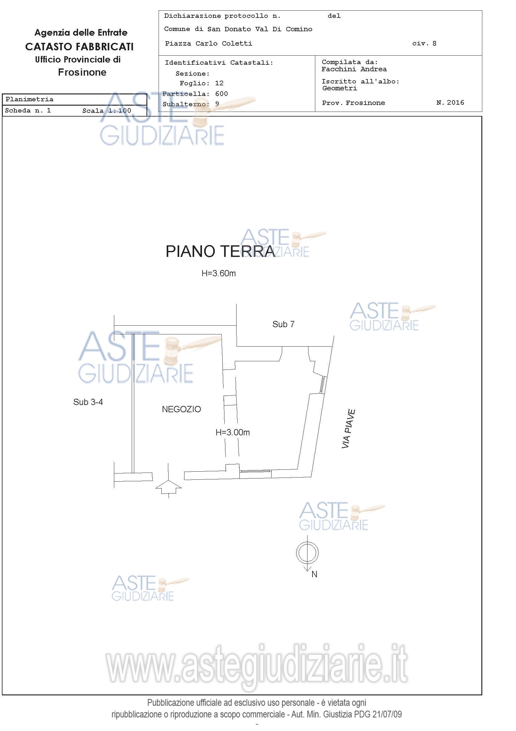 Planimetria del bene