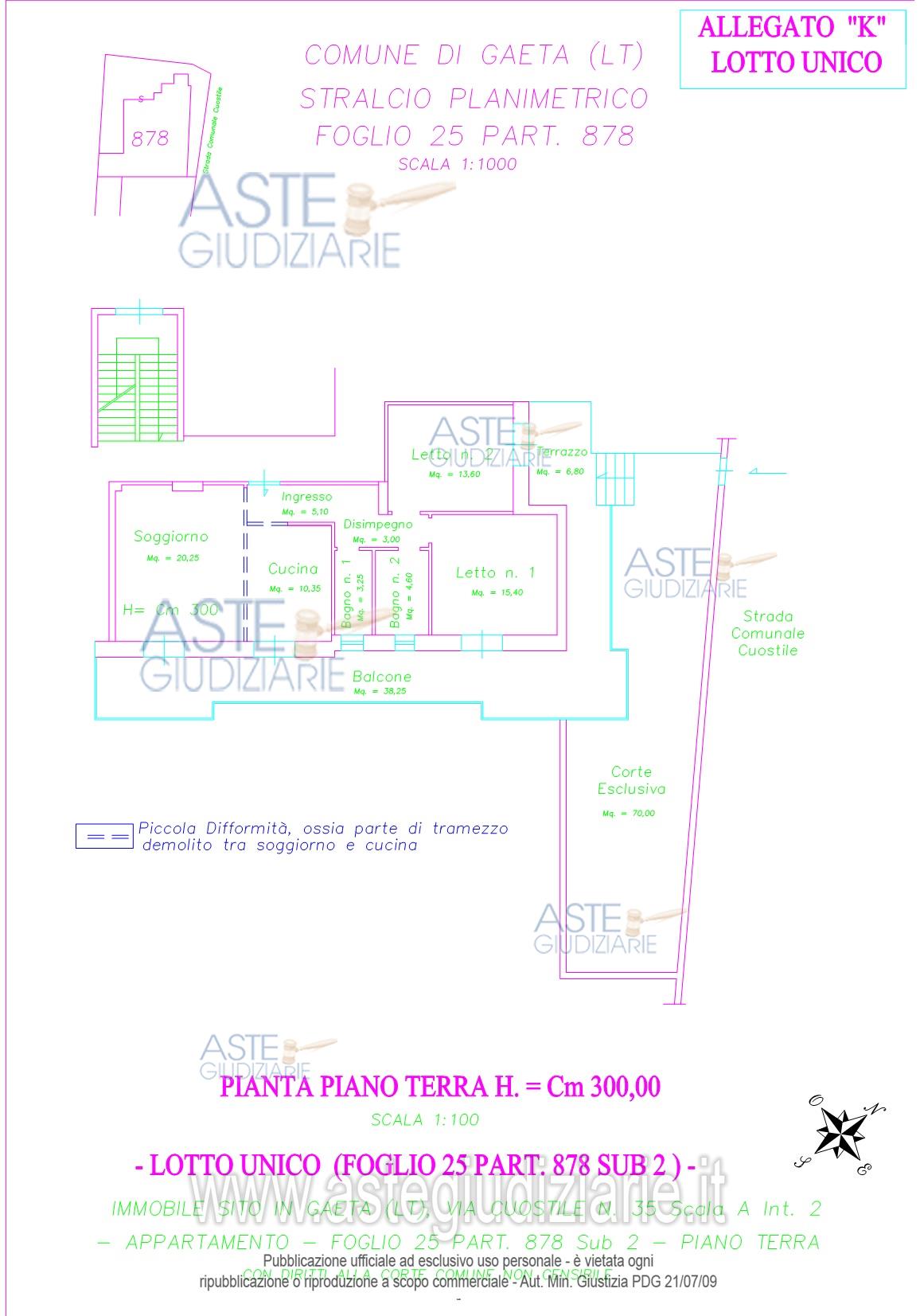 Planimetria del bene