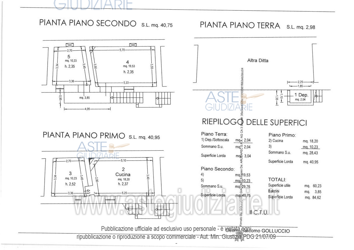 Planimetria del bene