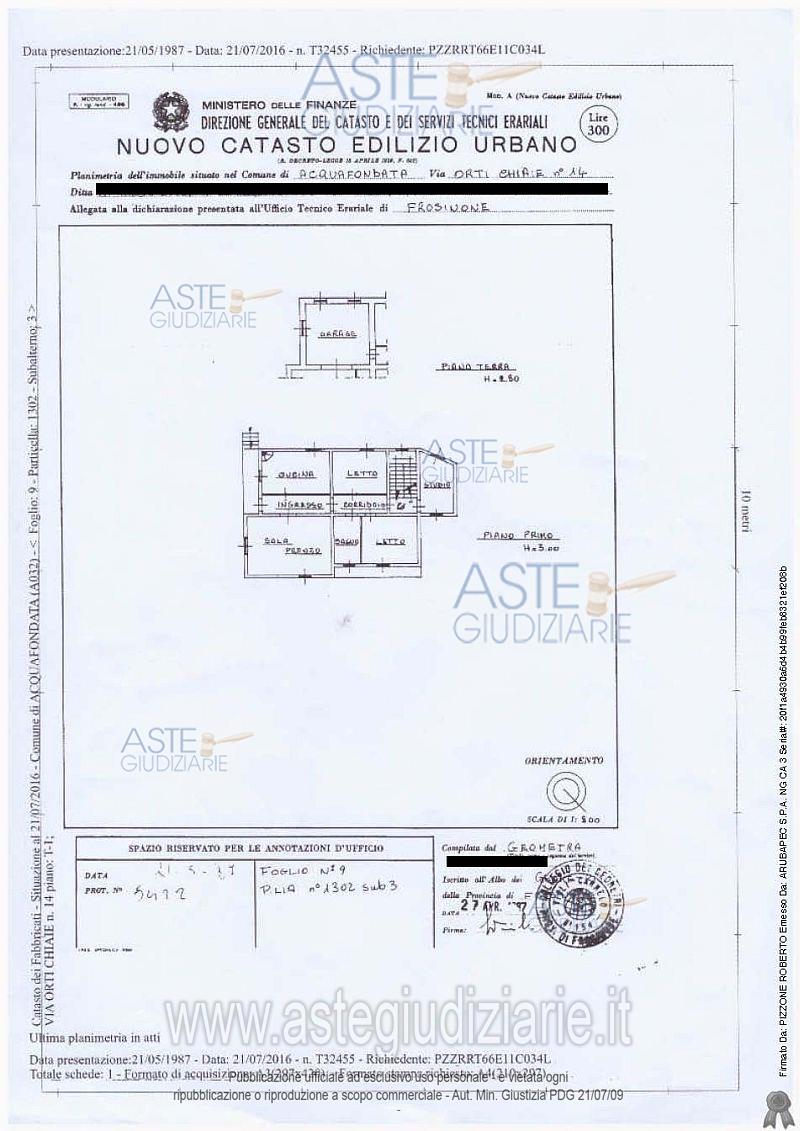 Planimetria del bene