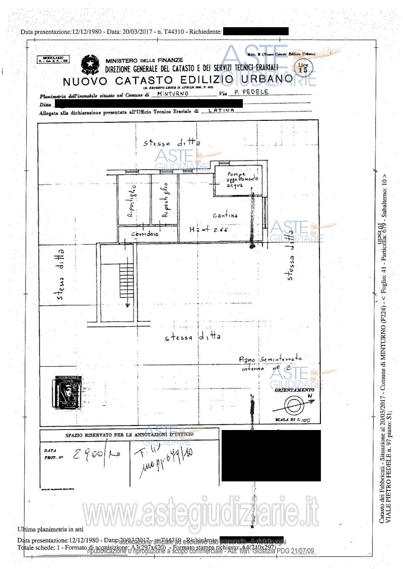 Planimetria del bene