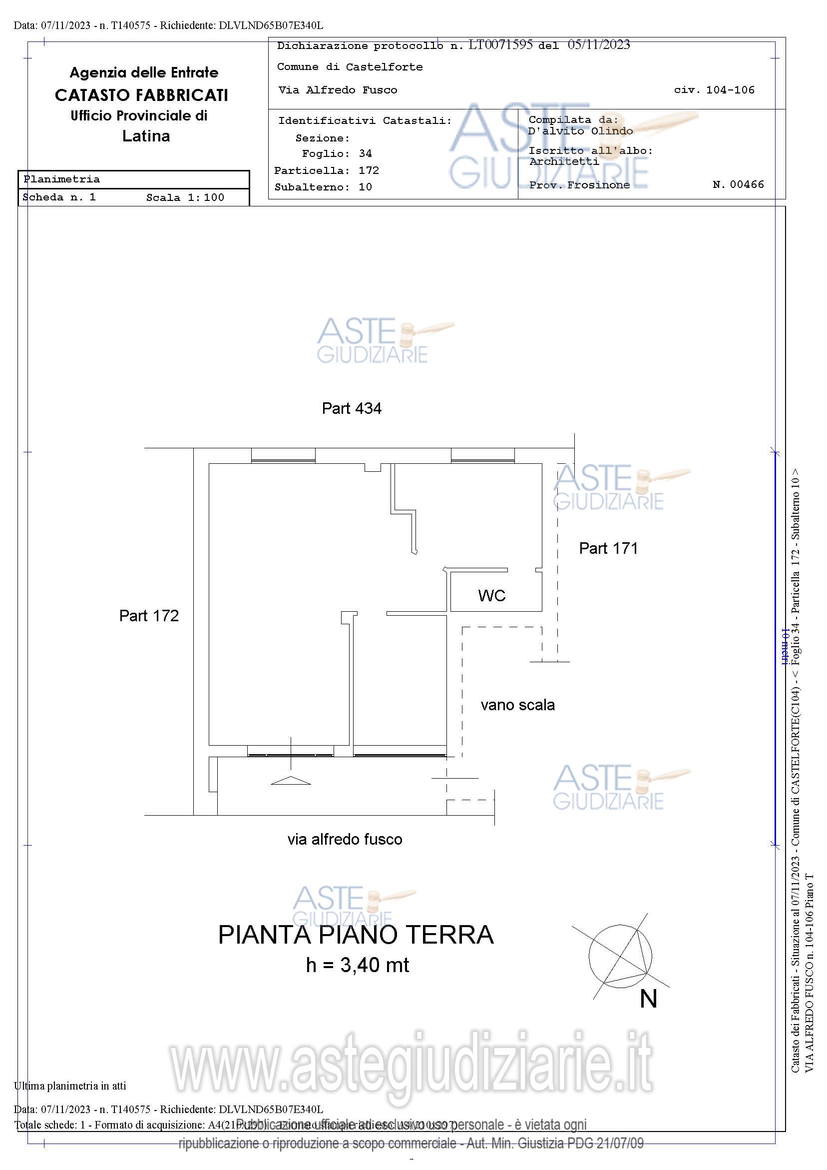 Planimetria del bene