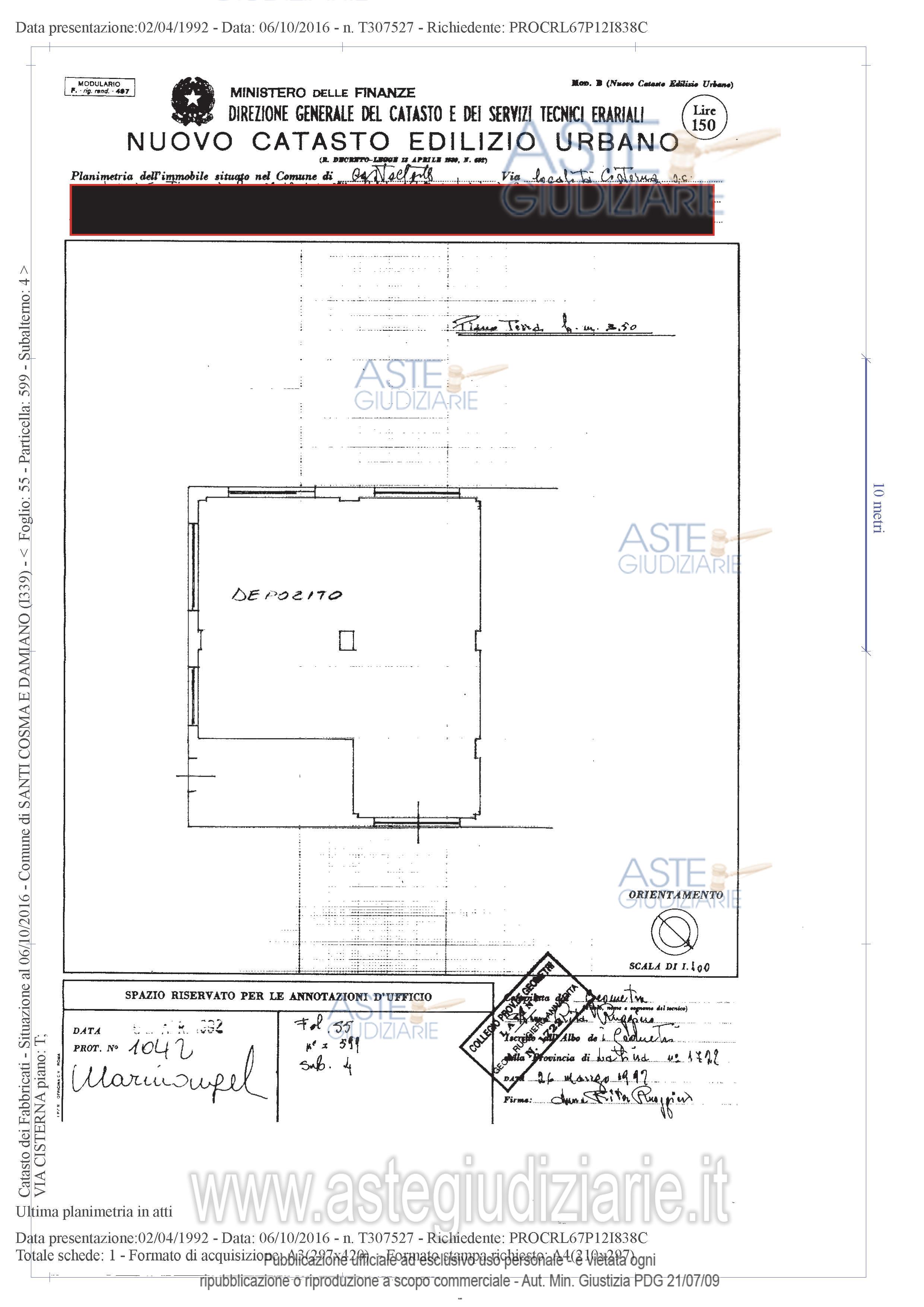 Planimetria del bene