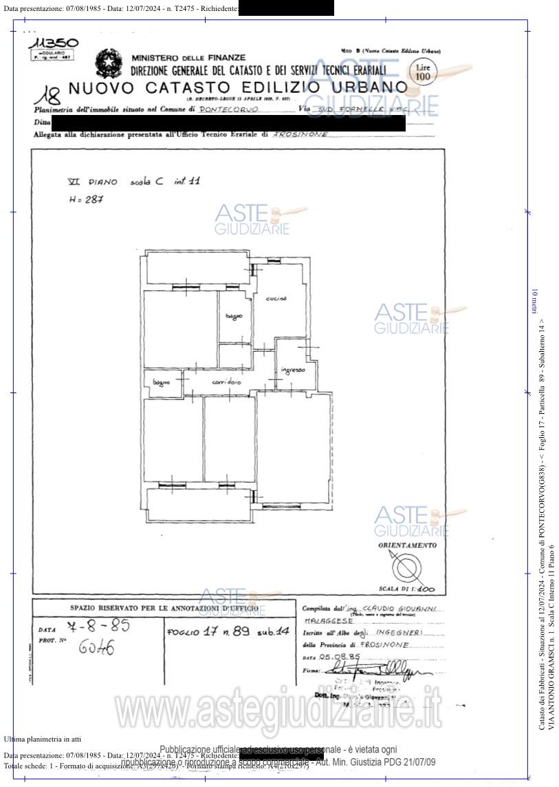 Planimetria del bene
