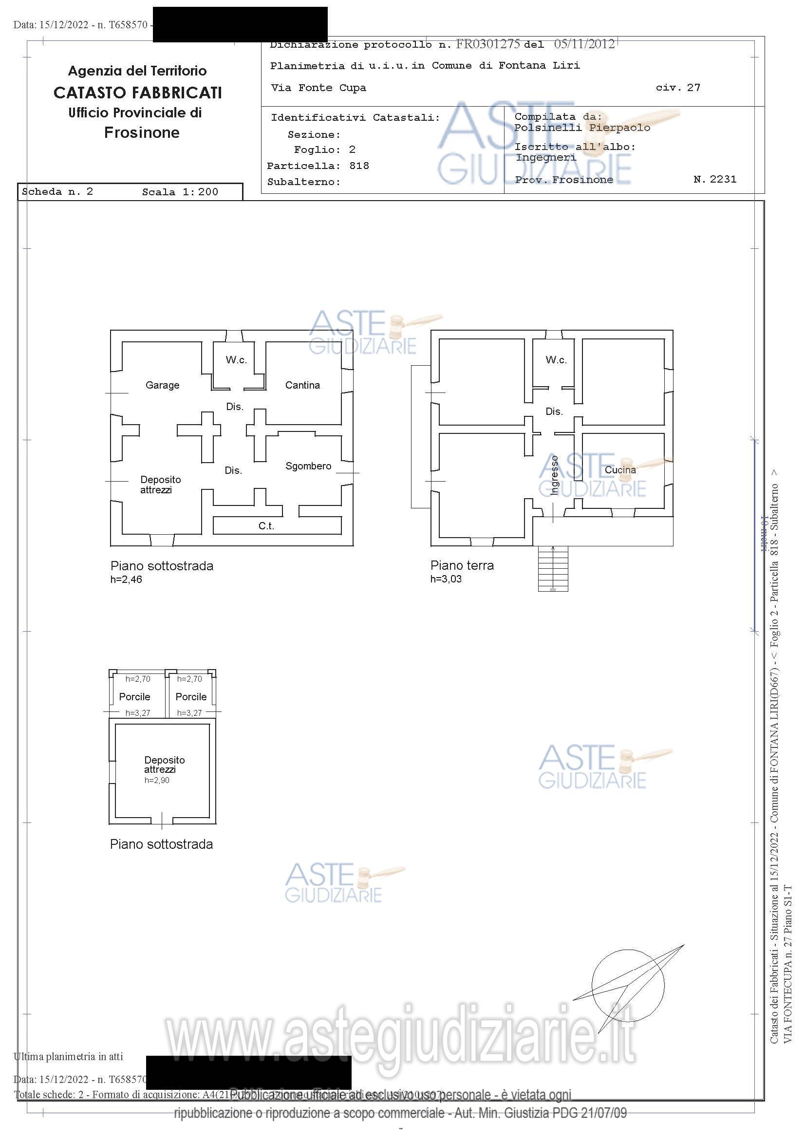 Planimetria del bene