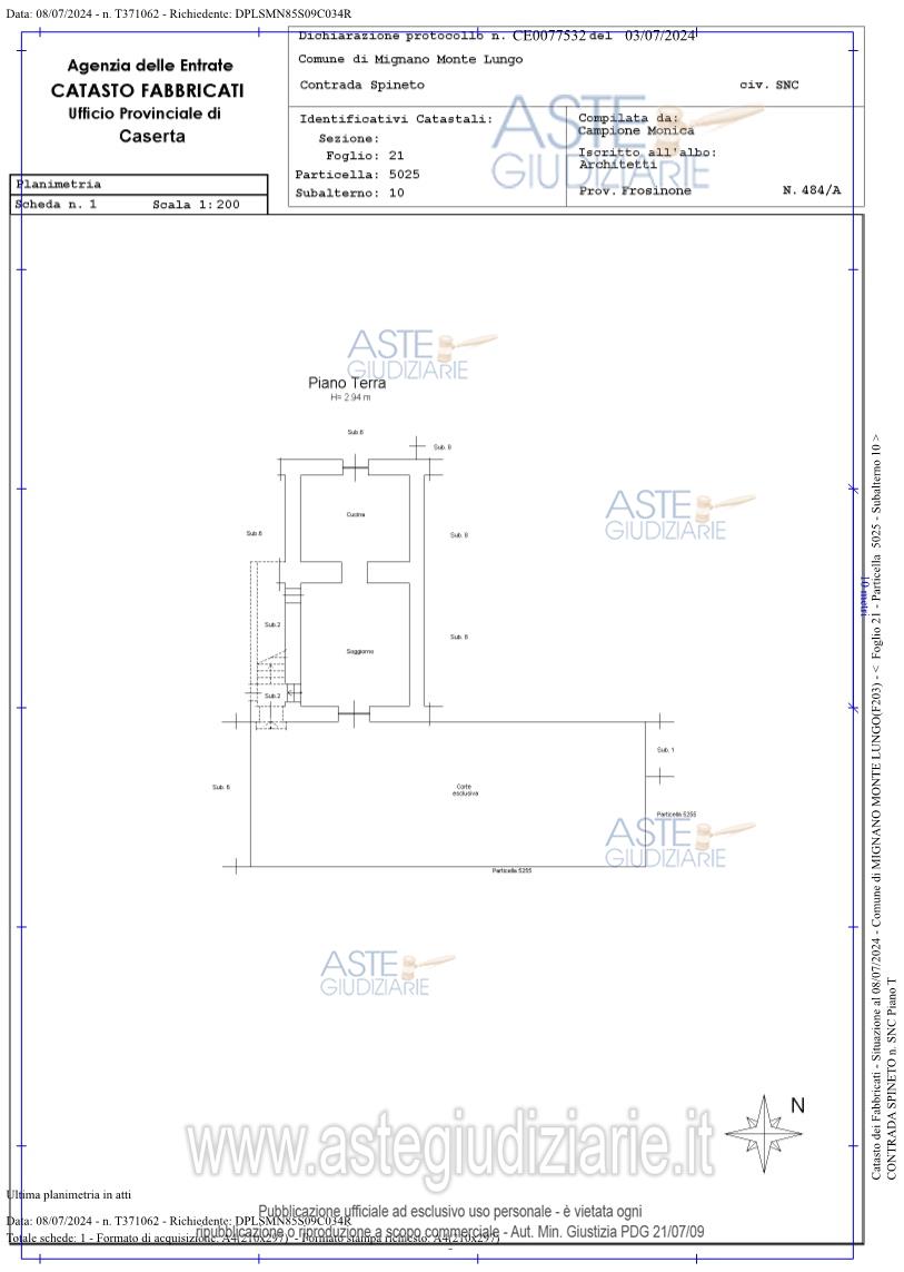 Planimetria del bene