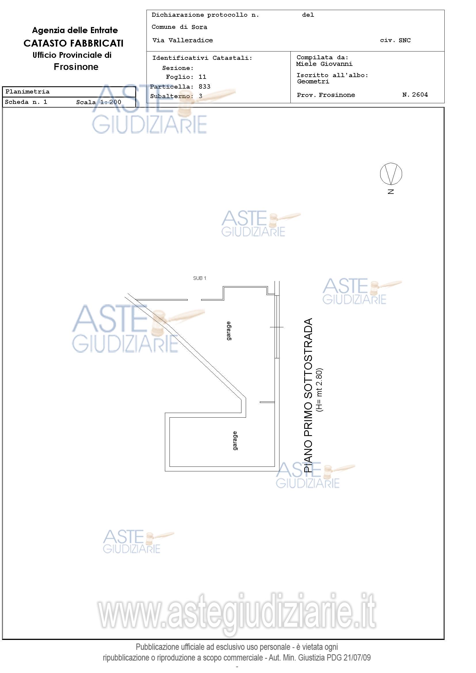 Planimetria del bene