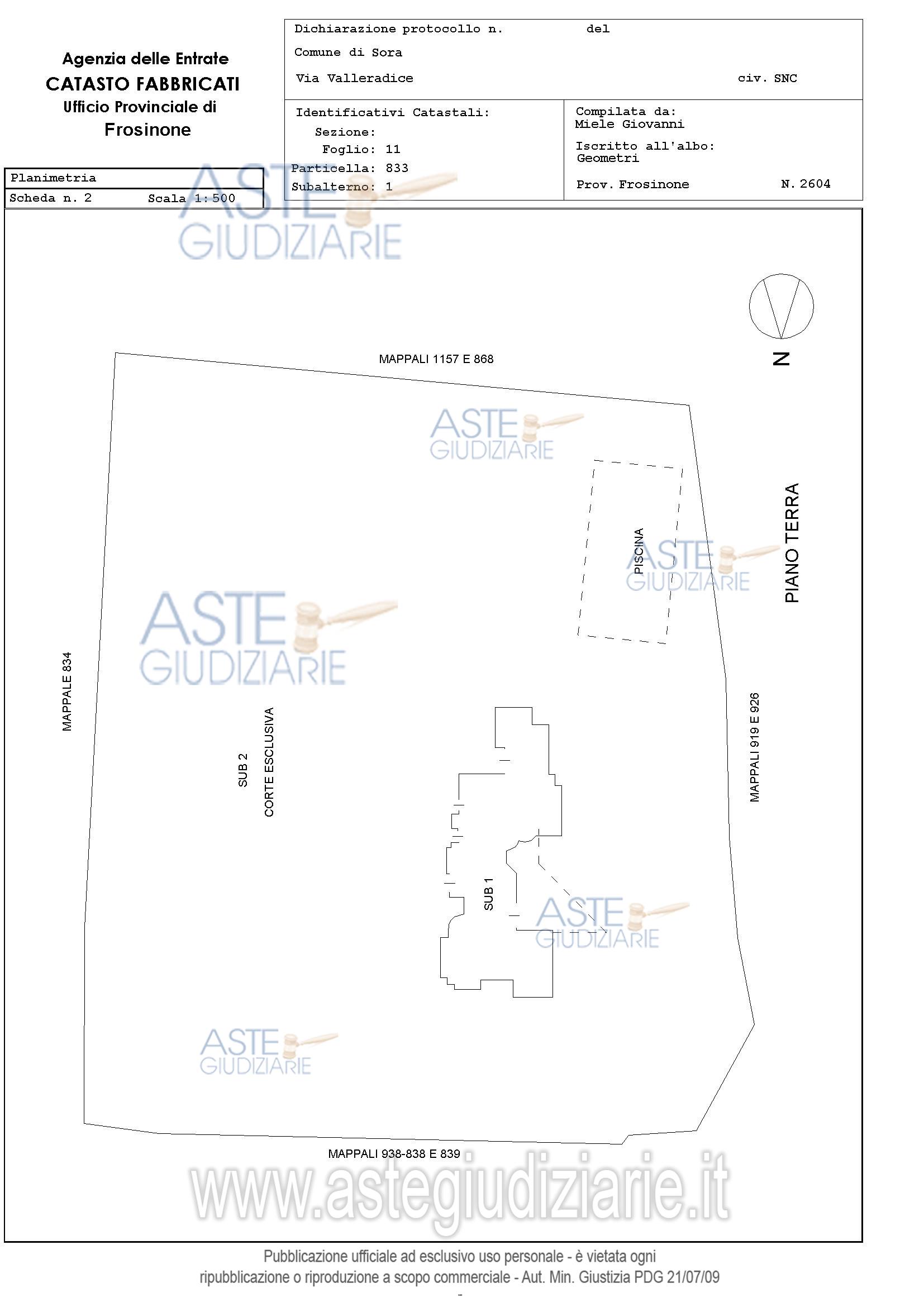 Planimetria del bene