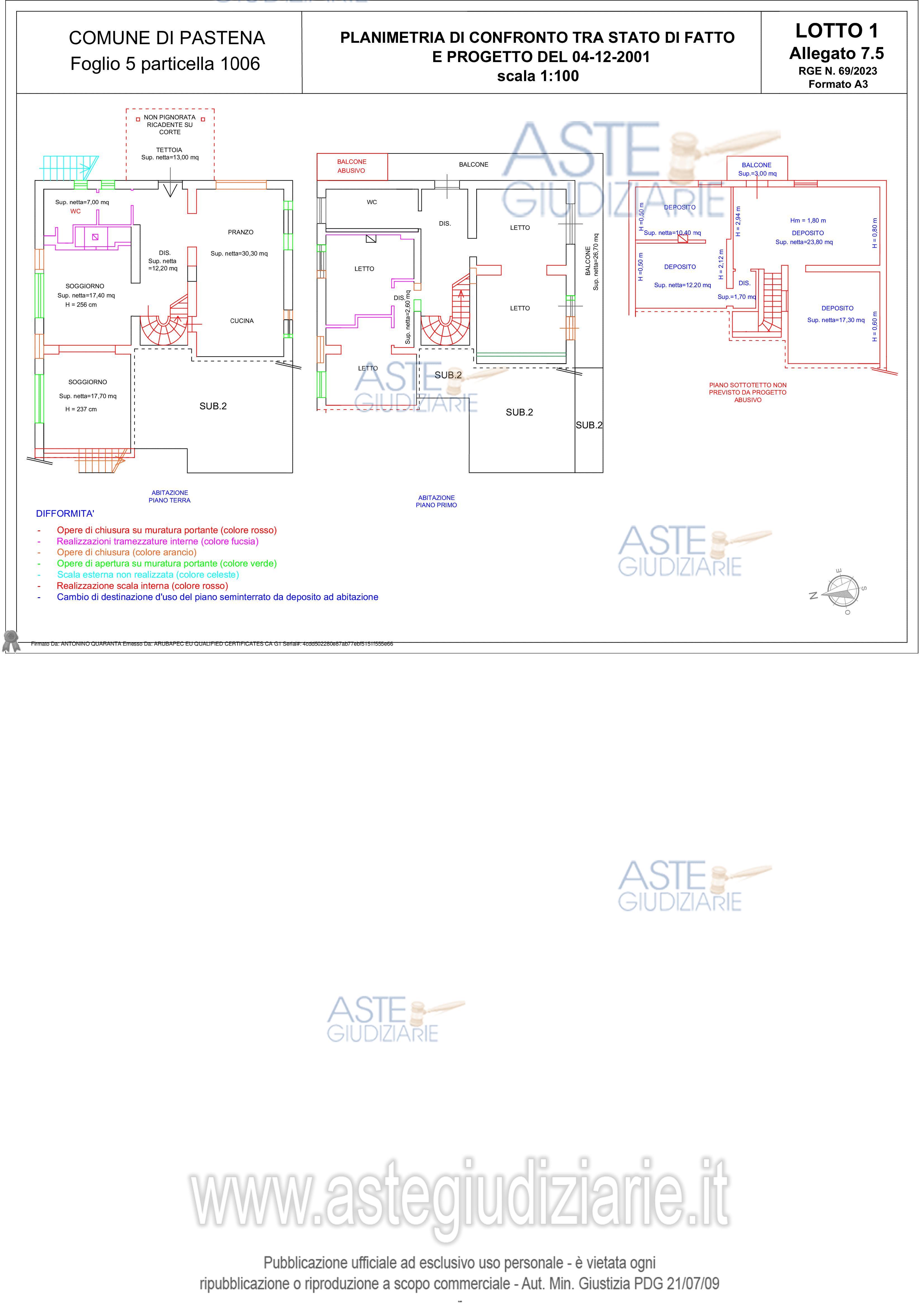 Planimetria del bene