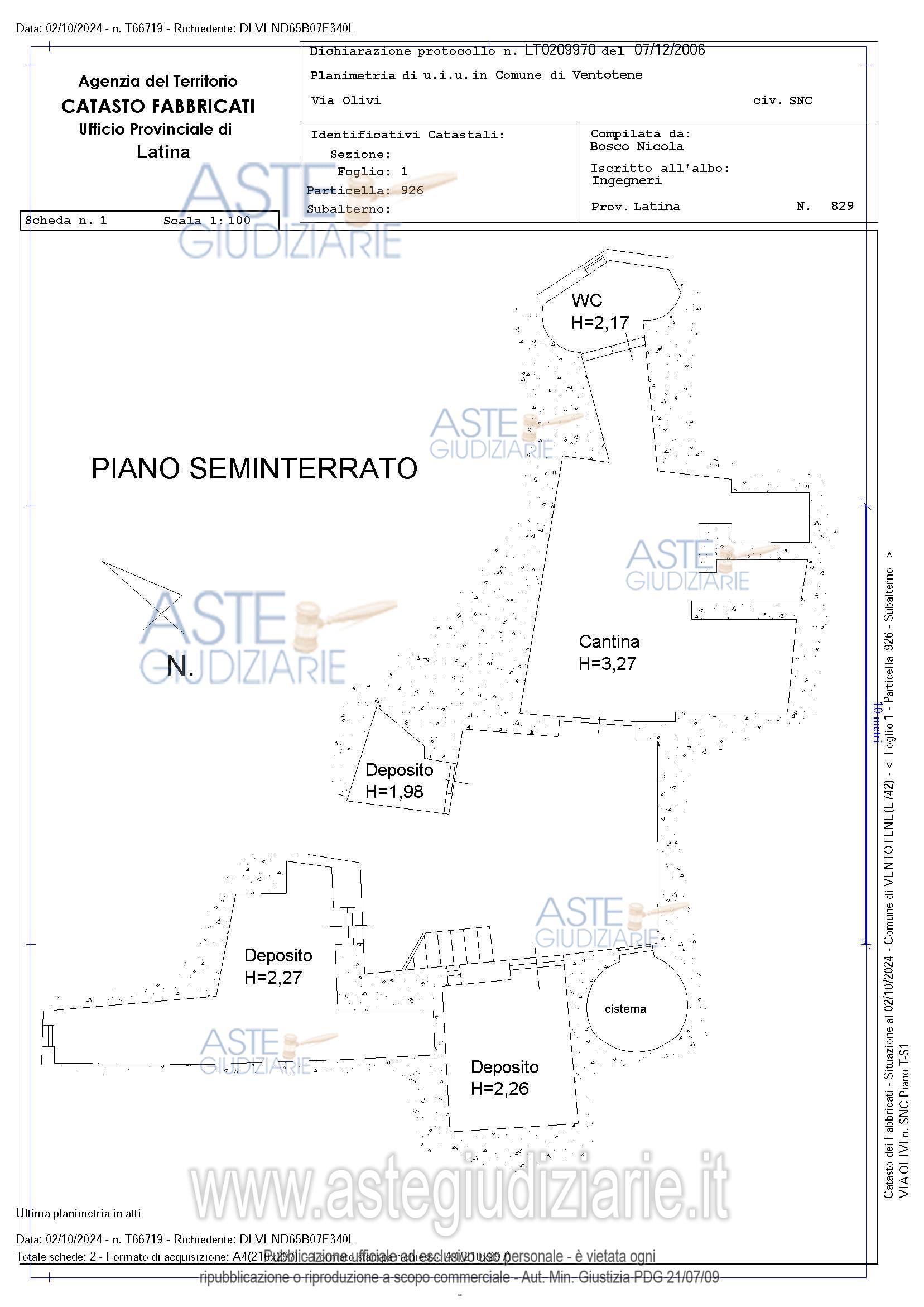 Planimetria del bene