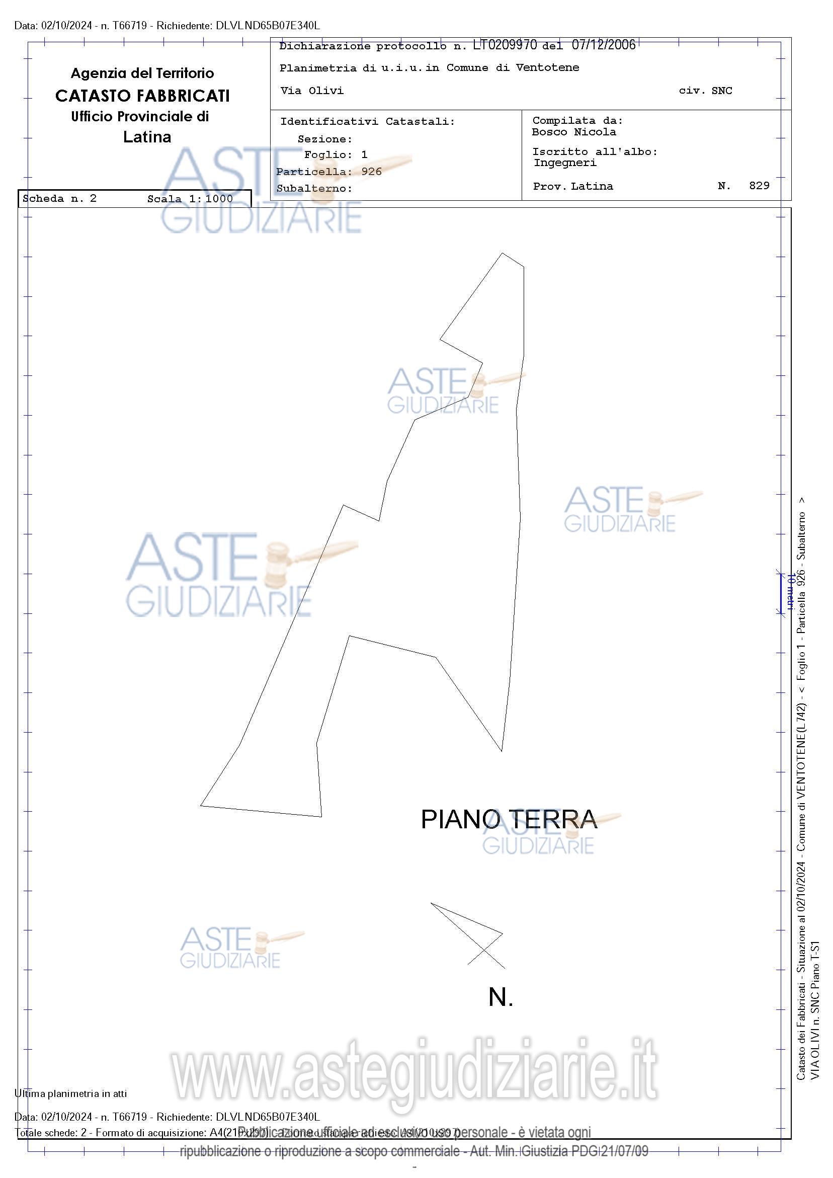 Planimetria del bene