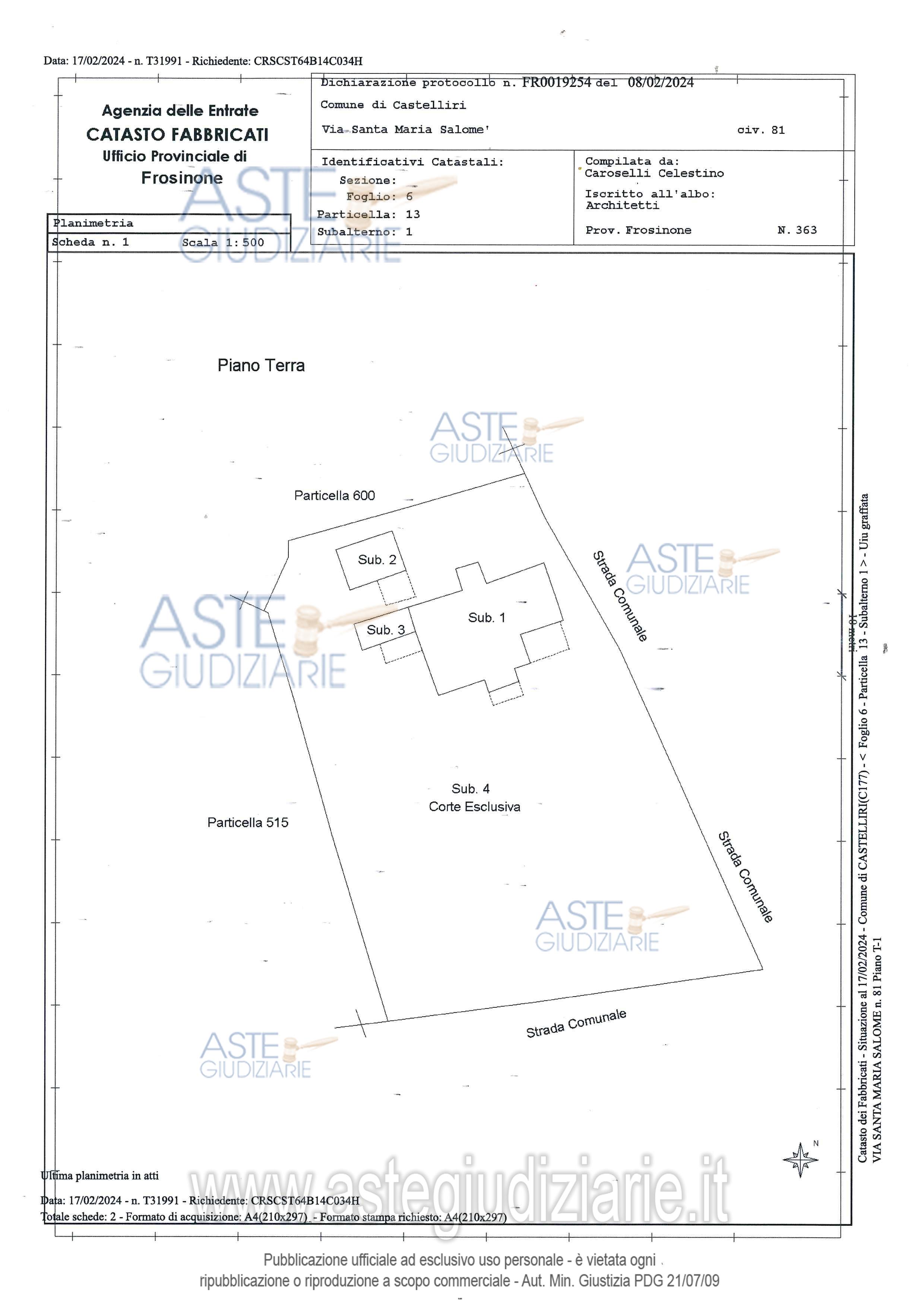 Planimetria del bene