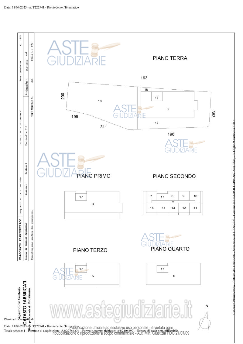 Planimetria del bene
