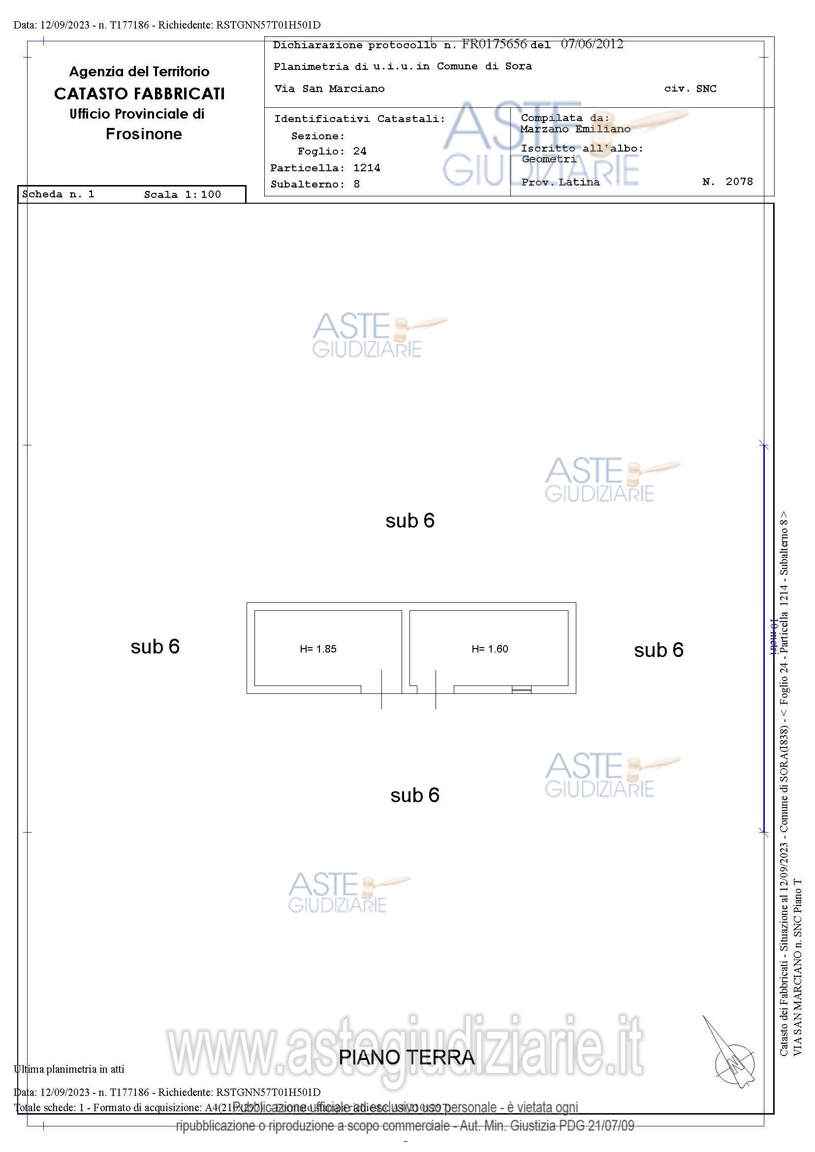 Planimetria del bene