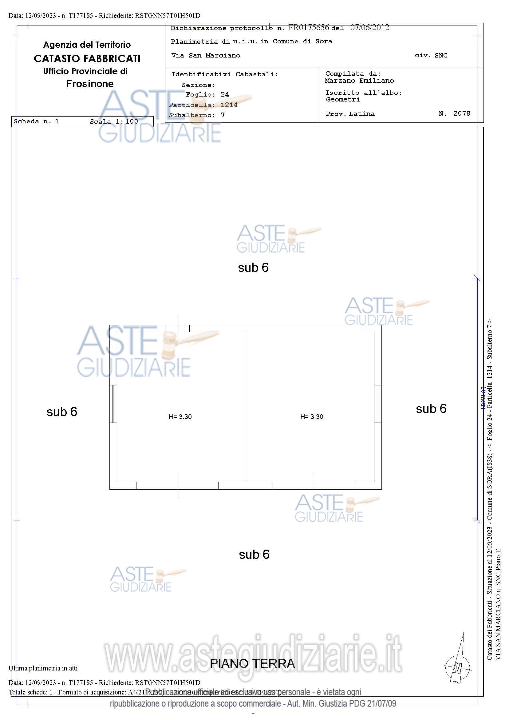 Planimetria del bene