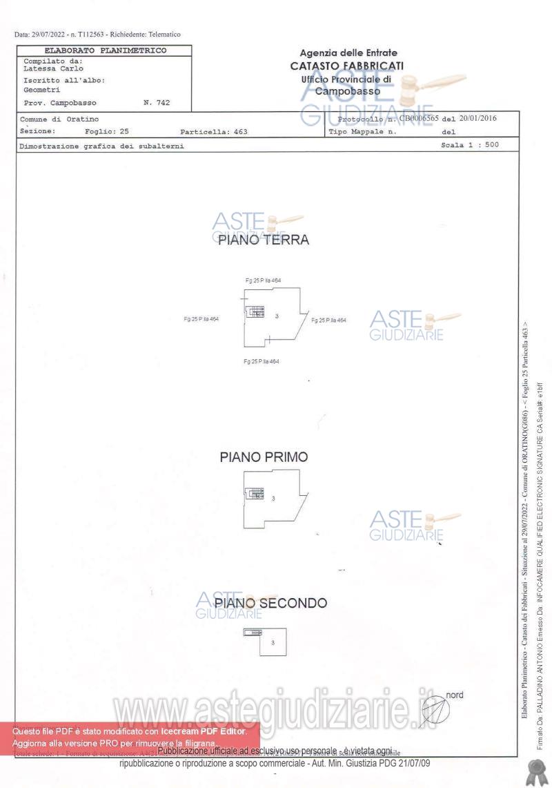 Planimetria del bene