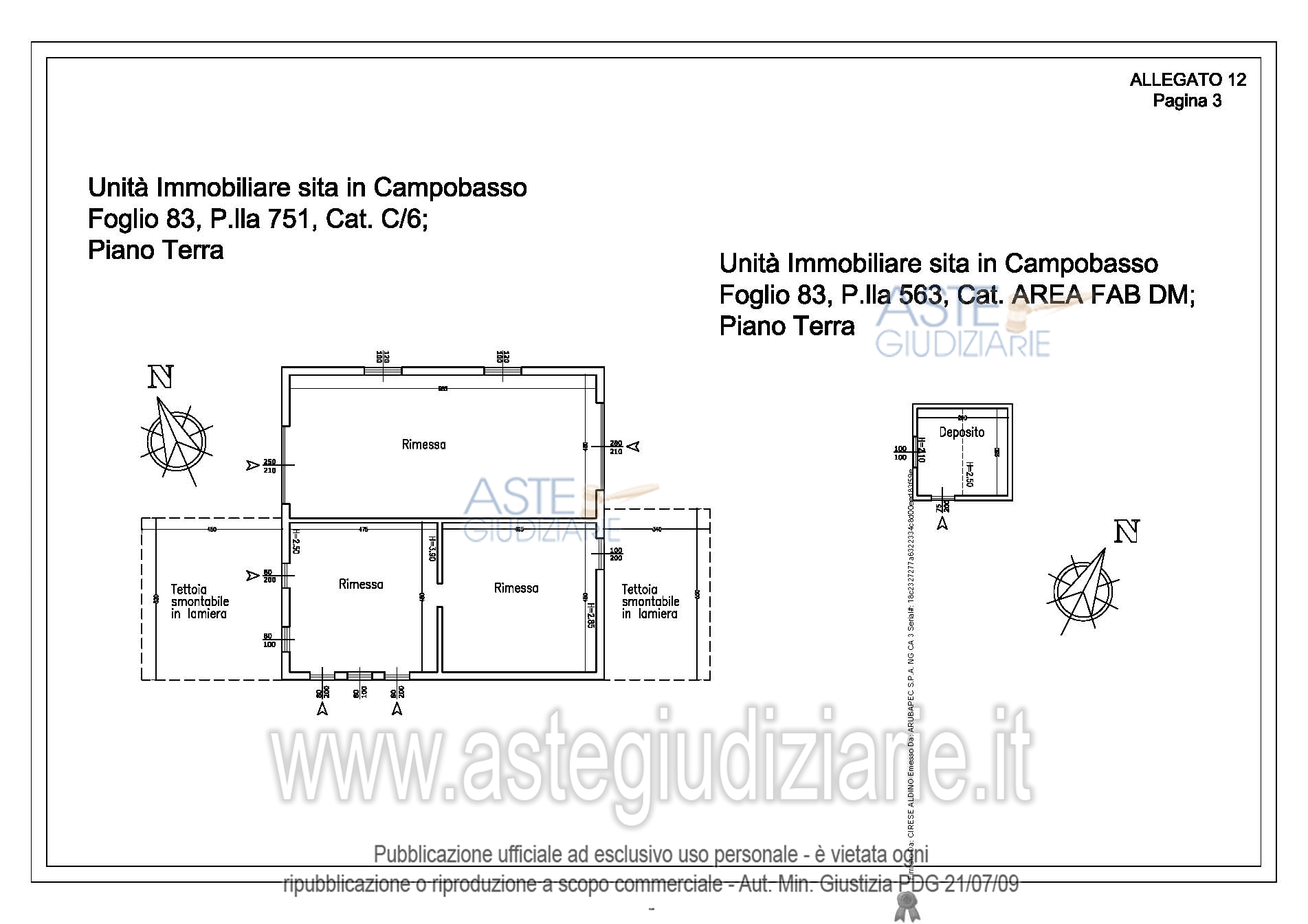 Planimetria del bene