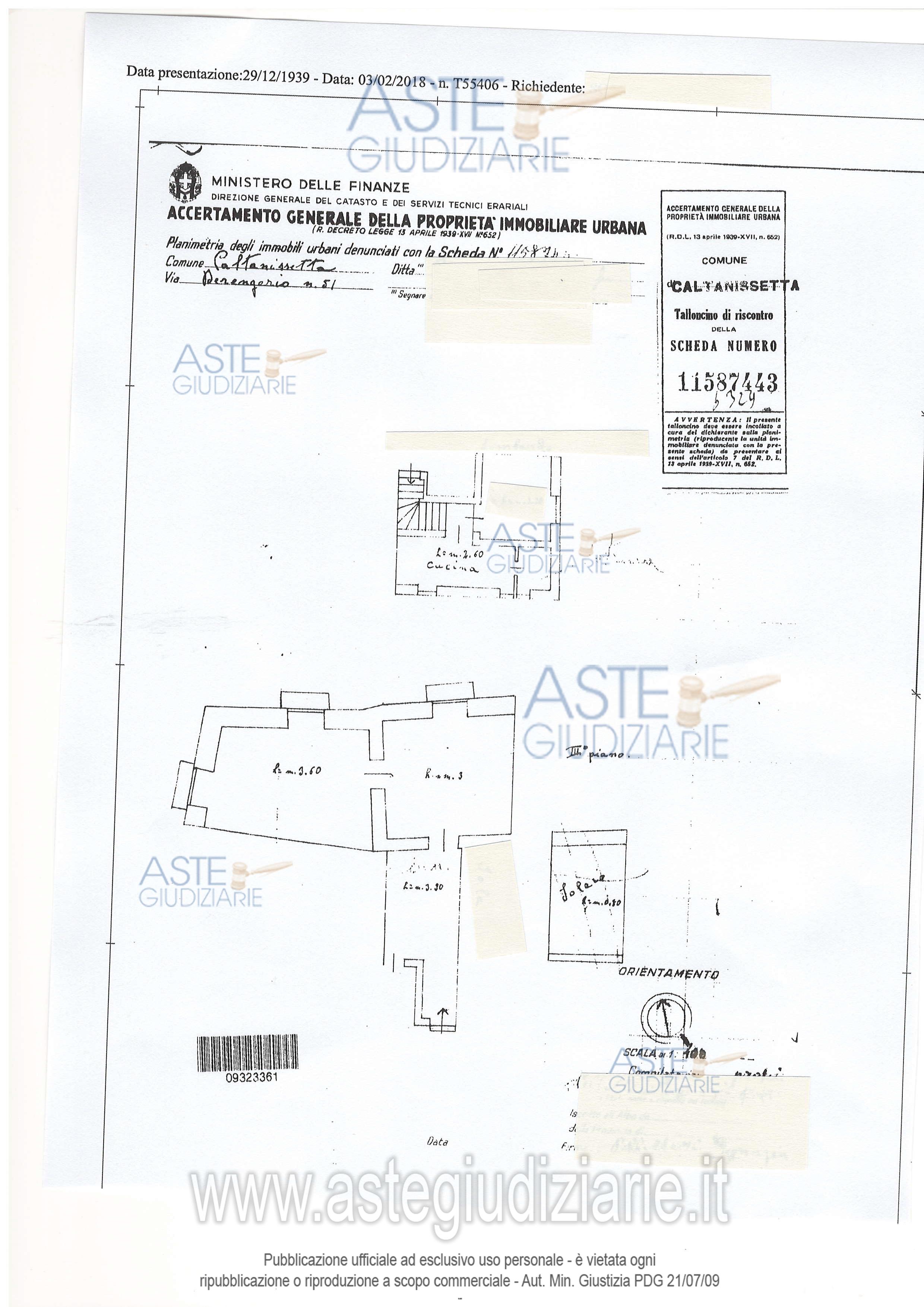 Planimetria del bene