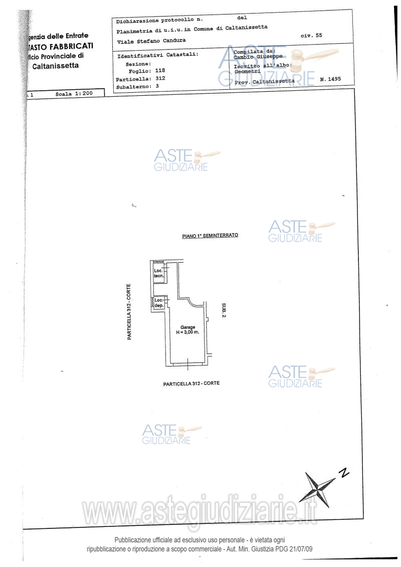 Planimetria del bene