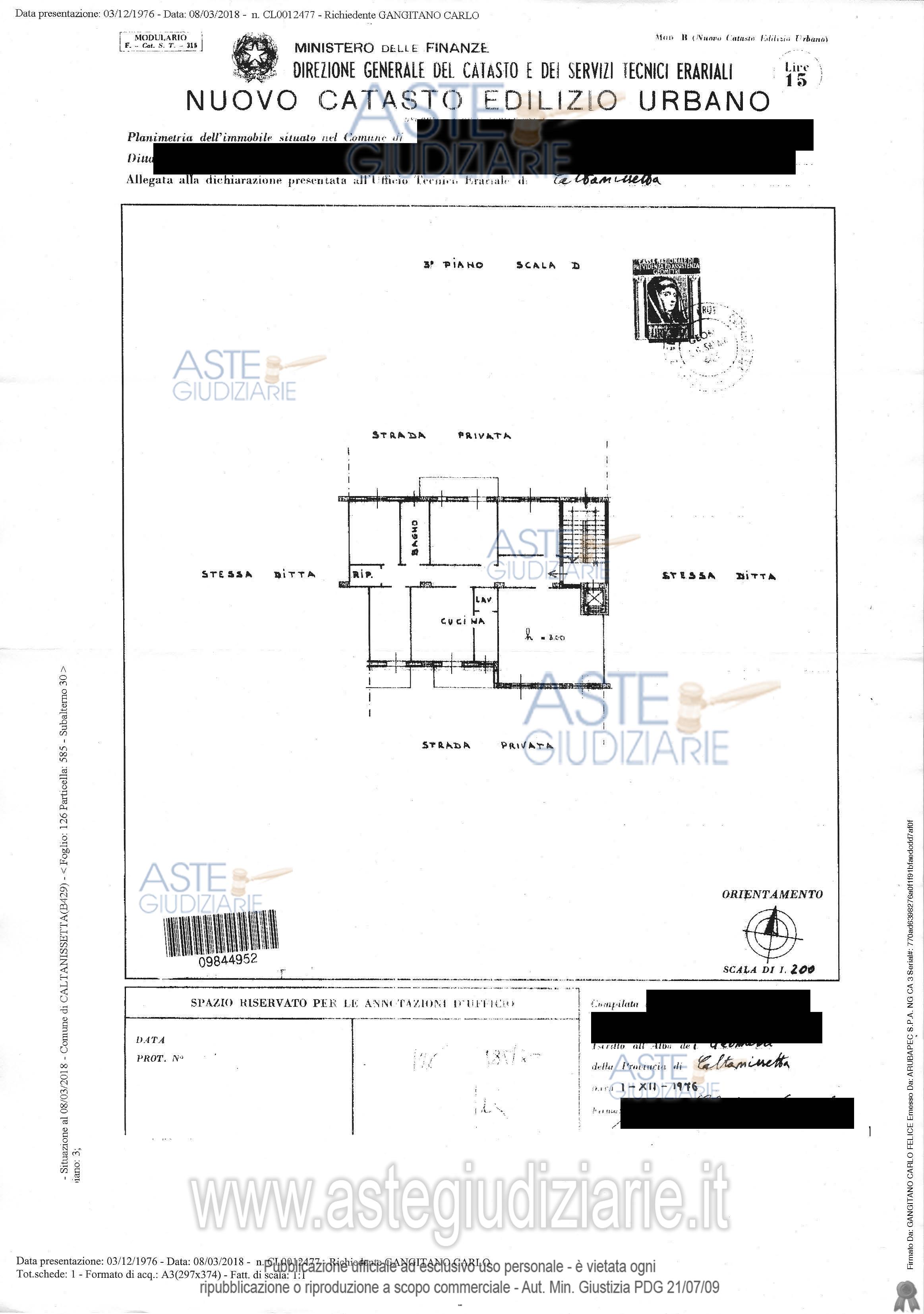 Planimetria del bene