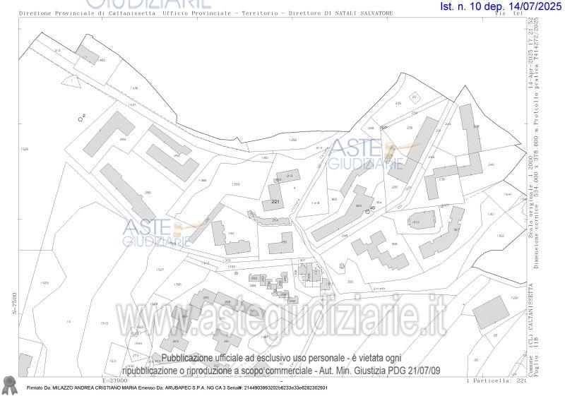 Planimetria del bene