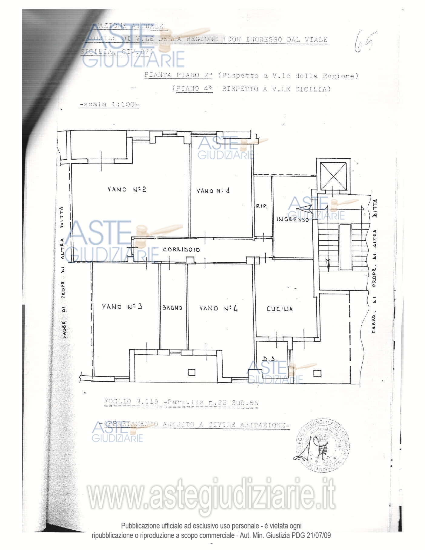 Planimetria del bene