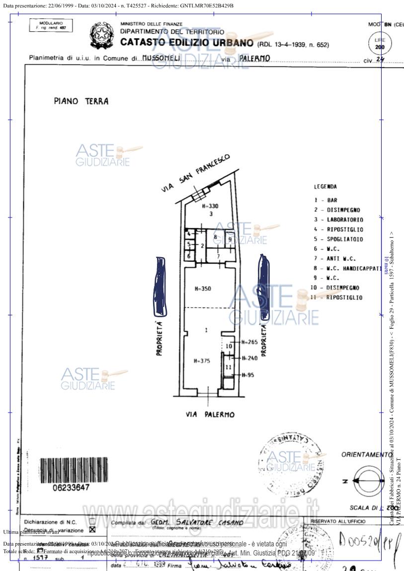 Planimetria del bene