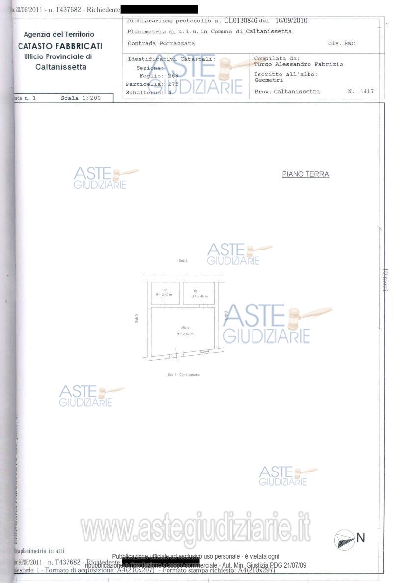 Planimetria del bene