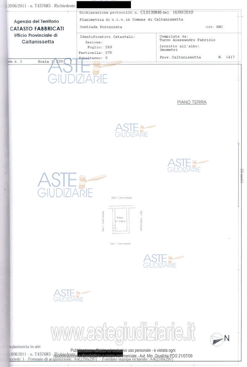 Planimetria del bene