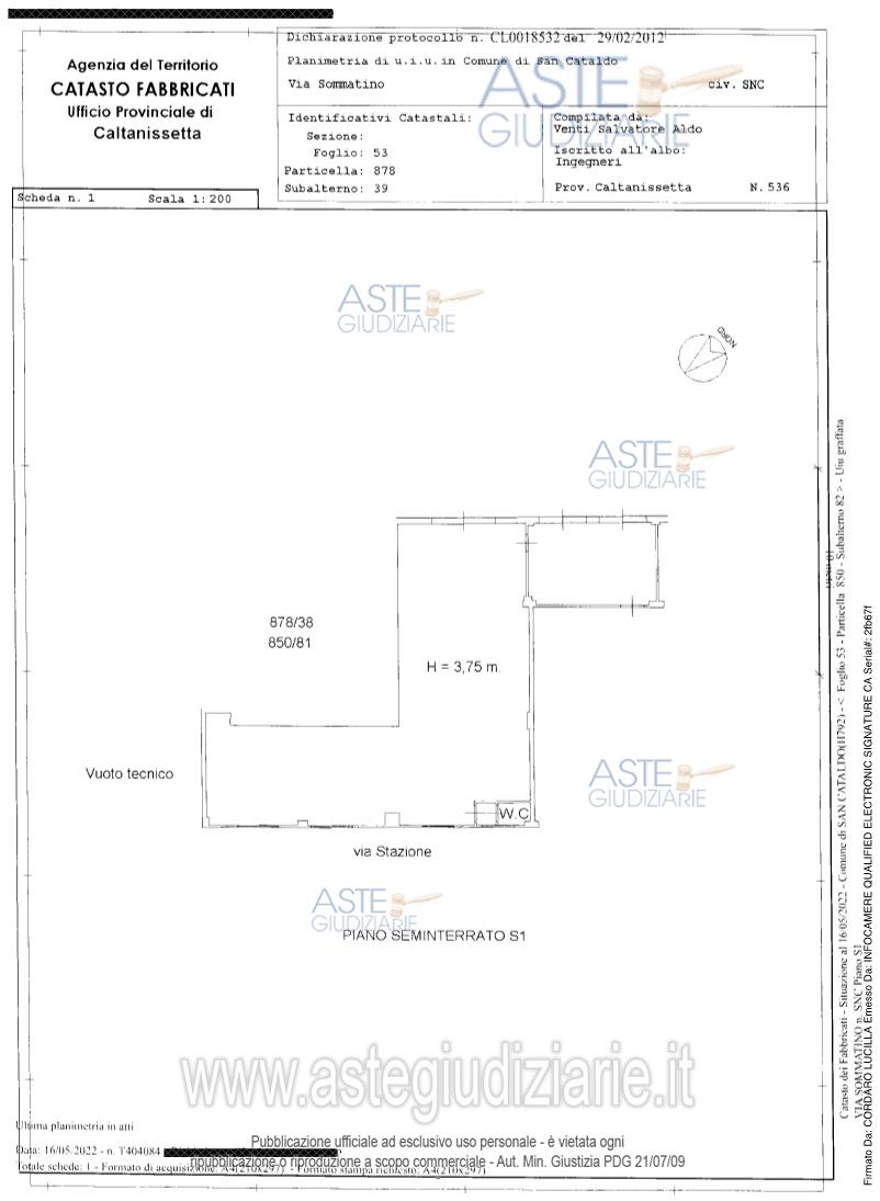 Planimetria del bene