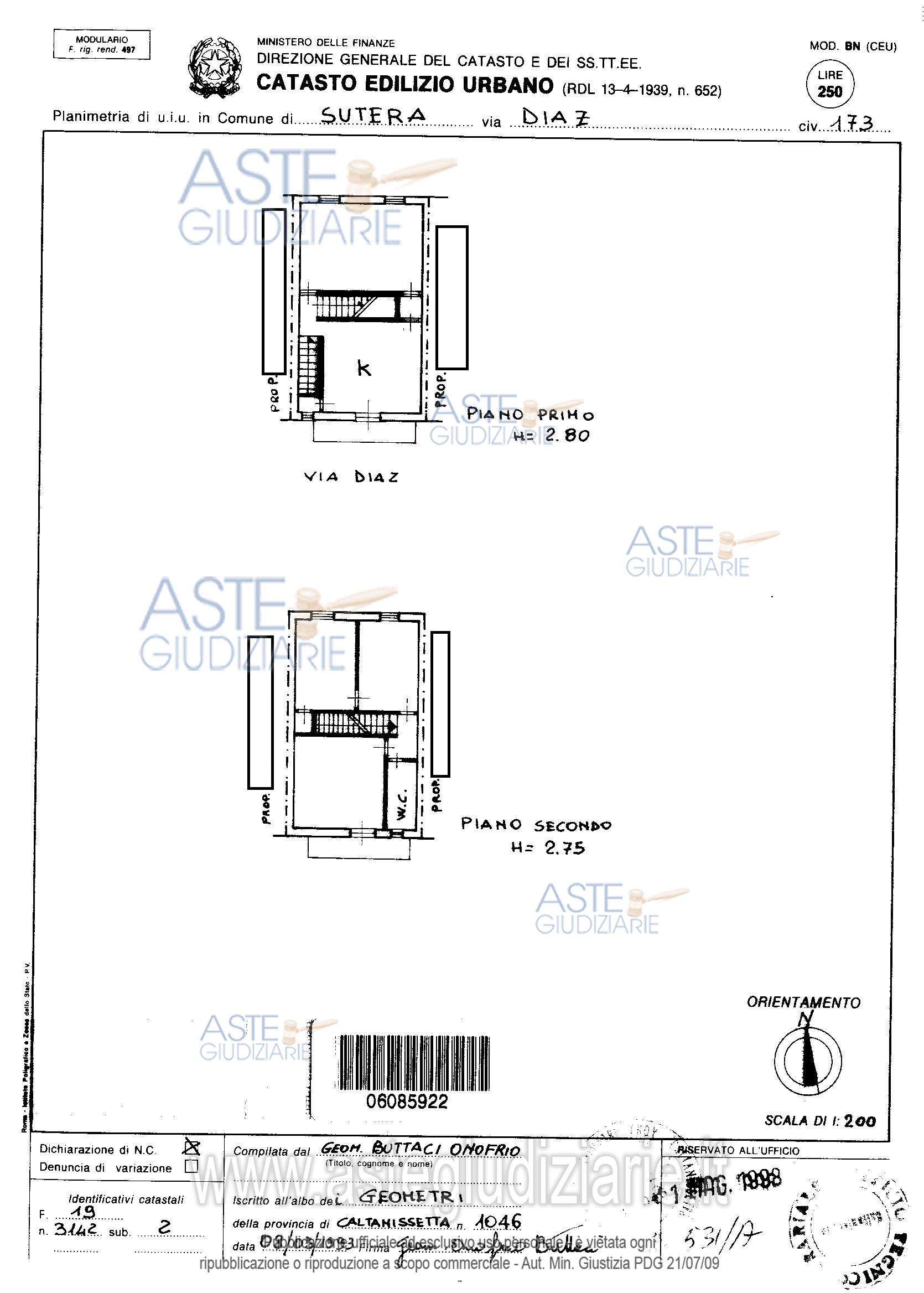 Planimetria del bene