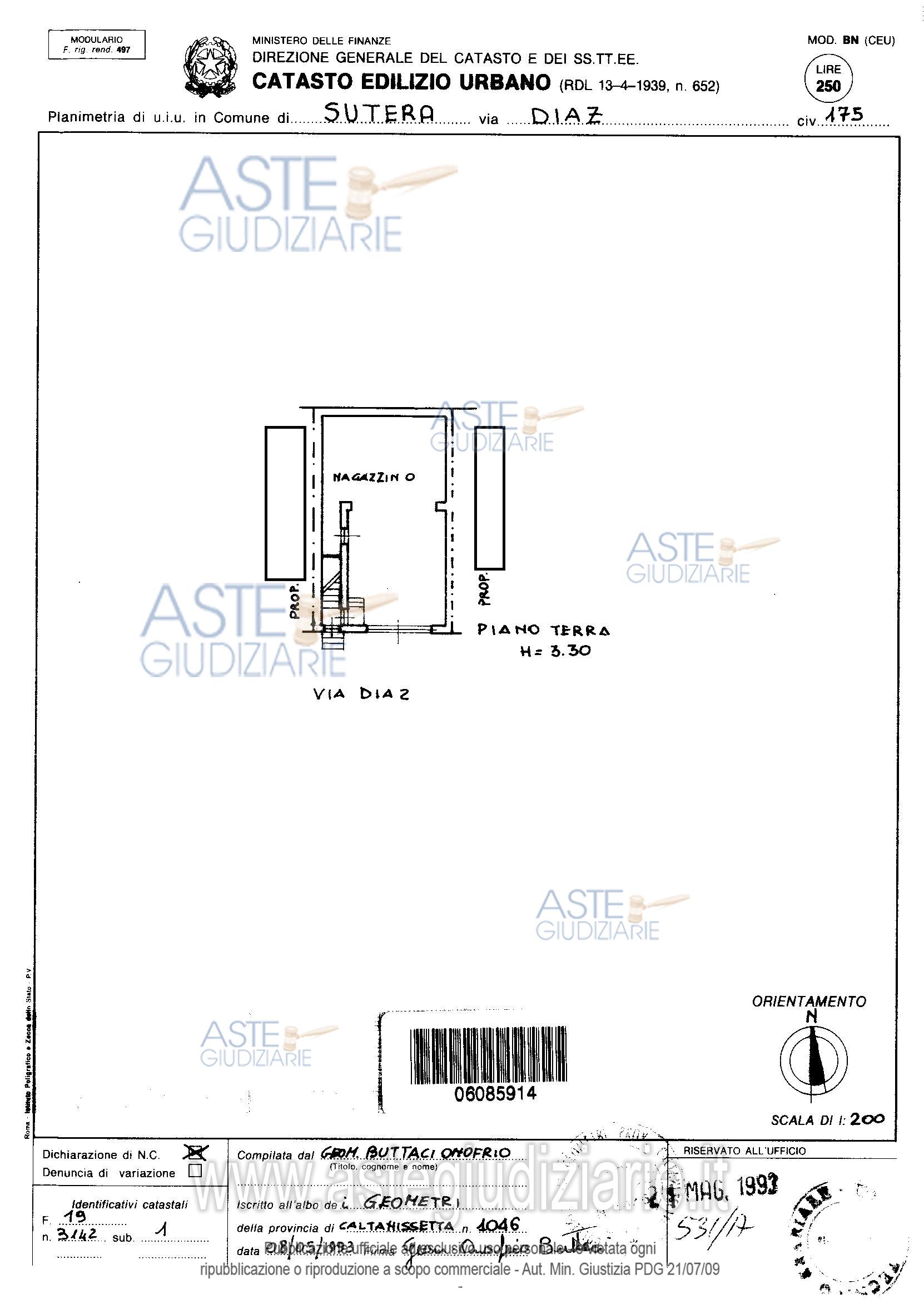 Planimetria del bene