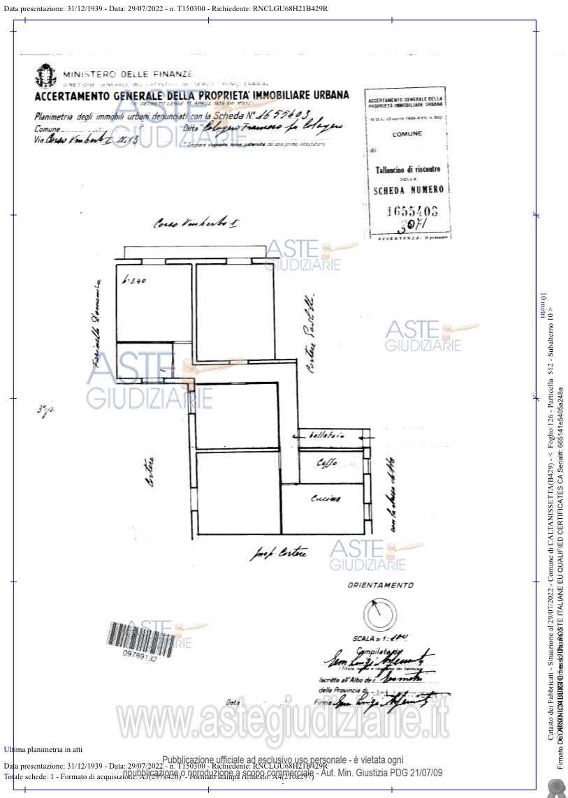 Planimetria del bene