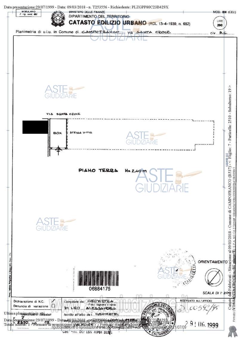 Planimetria del bene
